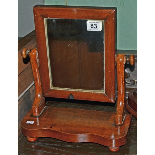 83 - Victorian Mahogany table mirror on stand