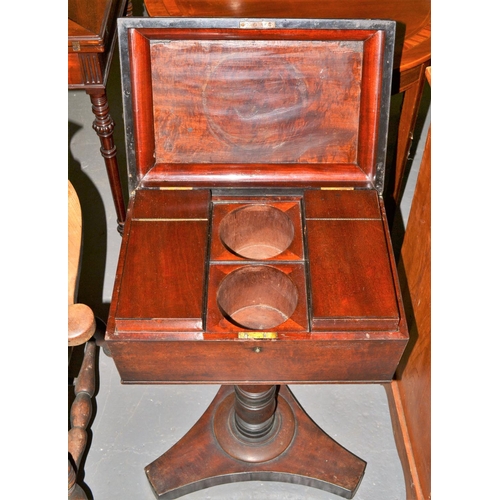 10 - A 19th century Mahogany Tea Poy with interior