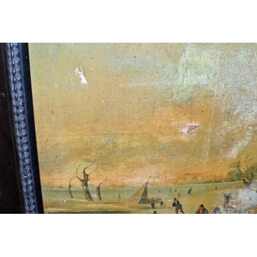 248 - A Dutch School Oil on Canvas depicting a winter scene - seemingly unsigned and likely 19th century b... 