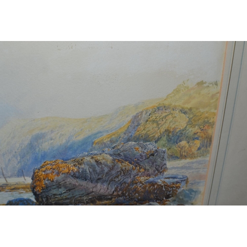 256 - John Mogford (1821-1885) - A watercolour study of the coast at Lynmouth in Devon - signed lower righ... 