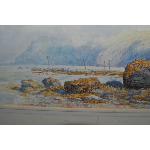 256 - John Mogford (1821-1885) - A watercolour study of the coast at Lynmouth in Devon - signed lower righ... 