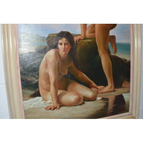 274 - An excellent quality oil on canvas of 2 female nudes signed Colville