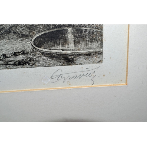 280 - An excellent quality Artists Proof etching of Pigs and a Dog within a Farmyard - signed indistinctly... 