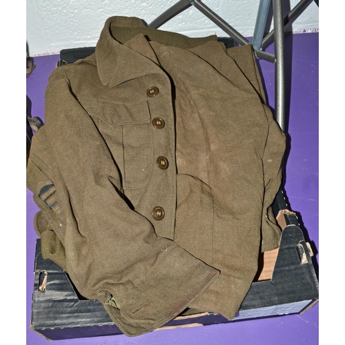 302 - WW2 period American uniforms - one plain and a Sergeants European Advanced Base uniform with accesso... 