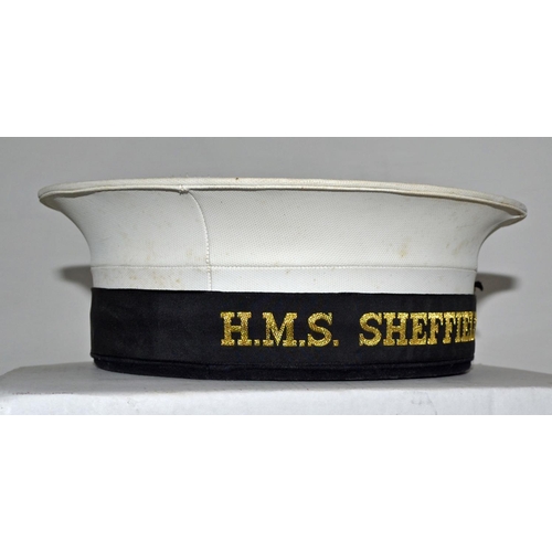 306 - A vintage HMS Sheffield Naval ratings cap - possibly Falklands War period