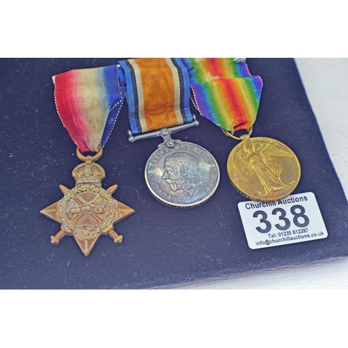 338 - WW1 family medals - 1914- 15 Trio to 118327 W.R.Smith Royal Engineers, WW1 pair 25555 J. Goodwin Glo... 