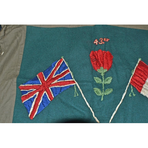 364 - 3 vintage military embroideries - 2 Oxford & Bucks and one Royal Artillery. Likely done by Wounded S... 