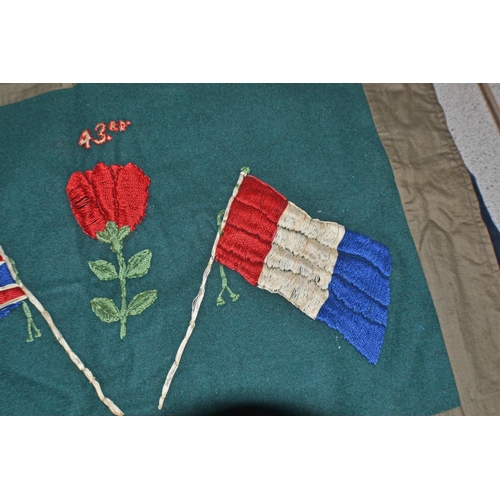 364 - 3 vintage military embroideries - 2 Oxford & Bucks and one Royal Artillery. Likely done by Wounded S... 