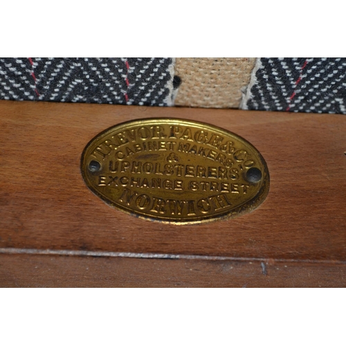 38 - A pair of inlaid wooden bedroom chairs by Trevor Page of Norwich c.1900