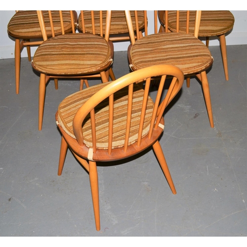 40 - A set of 6 1960's Ercol 370 hoop back dining chairs with cushions