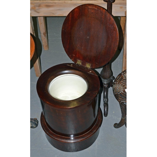 42 - A Victorian mahogany commode - make a great champagne bucket!