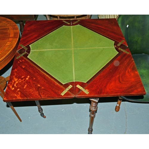 46 - A Victorian/ Edwardian Mahogany envelope card table c.1900