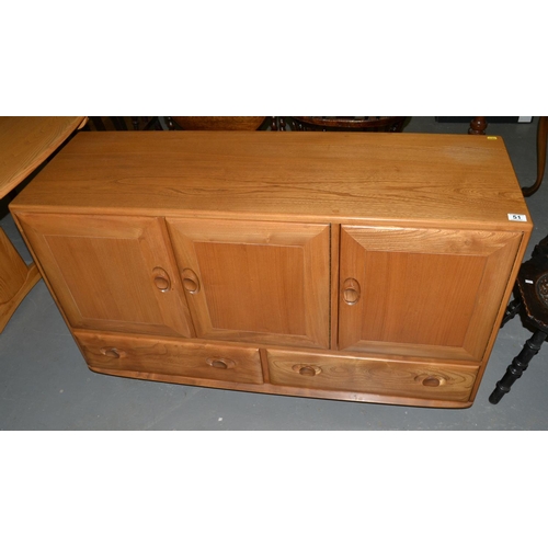 51 - An Ercol Elm 3 door sideboard in excellent condition