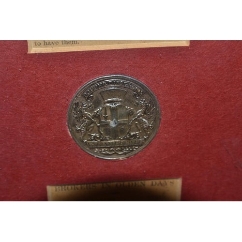 645A - A rare early 19th century silver London Royal Exchange Brokers pass medal inscribed to William Brewe... 