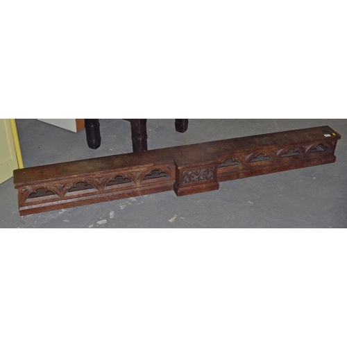 71 - A large antique carved Oak mantelpiece in the Gothic style