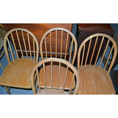 80 - 4 Ercol 370 stick back  dining chairs