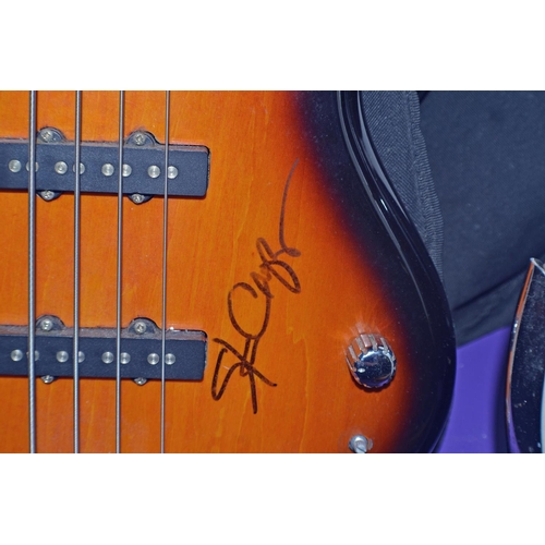 116 - An Ibanez bass guitar signed by Steve Cropper of Blues Brothers fame - with photograph of the guitar... 