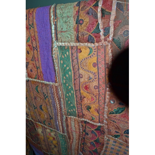 130 - A huge vintage Indian tapestry wall hanging with mirrored highlights - 4.2m x 2.2m