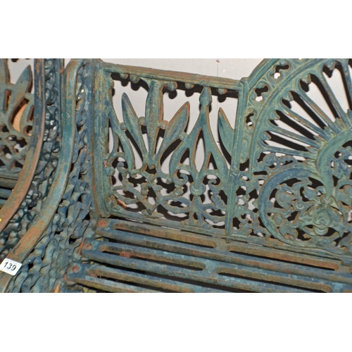 139 - A cast iron 2 seater garden bench in the Coalbrookdale 