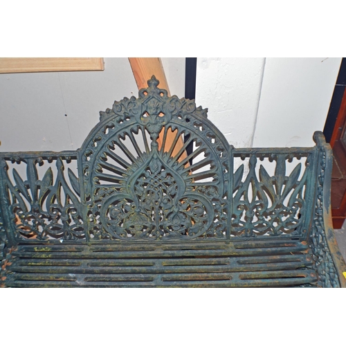 140 - A cast iron 2 seater garden bench in the Coalbrookdale 