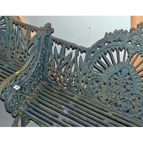 140 - A cast iron 2 seater garden bench in the Coalbrookdale 