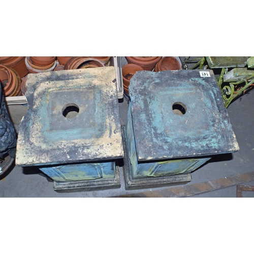 141 - A pair of antique terracotta garden stands