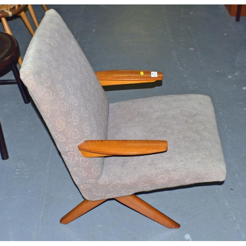 16a - A retro armchair with wooden arms