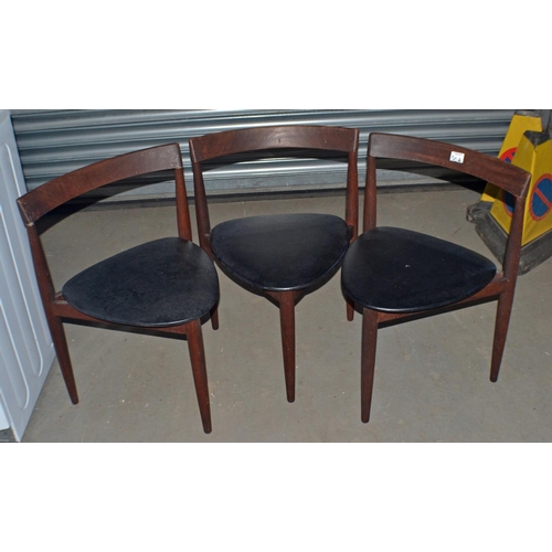 50a - 3 Retro Frem Rojle Danish made chairs from the 