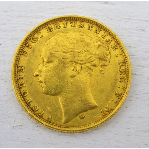 554 - A Victorian St George full gold sovereign coin - 1880 Melbourne mint