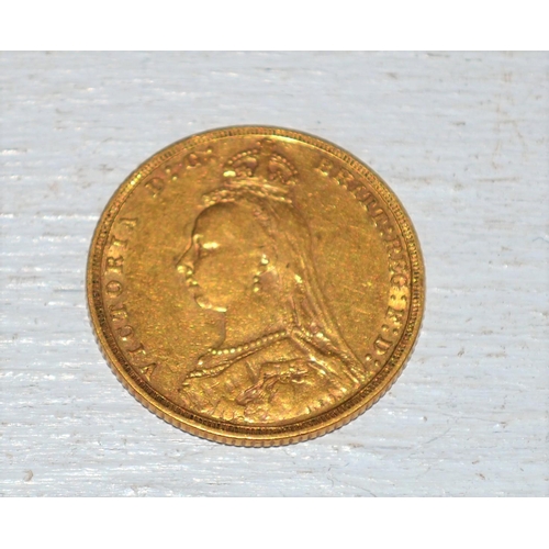 557 - A Victorian St George full gold sovereign coin - 1888 Melbourne mint with Jubilee head