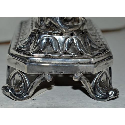 640 - A superb quality silver model of a Lion - probably 19th century - marks obscured but possibly French