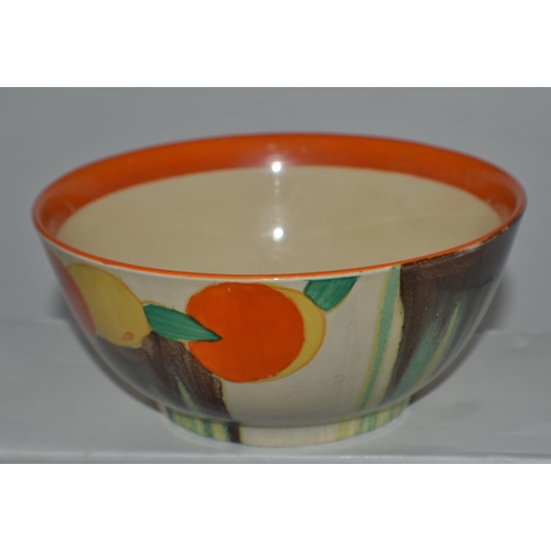 654 - A Clarice Cliff fruit bowl in the Delecia Citrus pattern