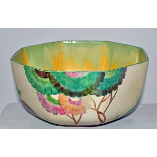 655 - A Clarice Cliff fruit bowl in the Aurea pattern