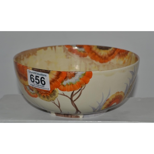 656 - A Clarice Cliff fruit bowl in the Rodanthe pattern