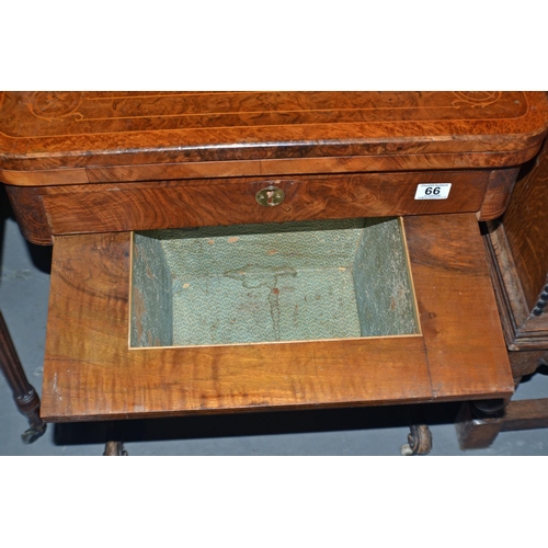 66 - A Victorian Burr Walnut sewing and games table