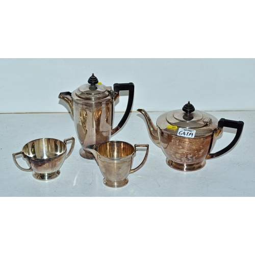 641a - An Art Deco period silver plated 4 piece tea set by Mappin & Webb