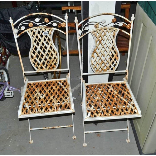 100 - 2 metal folding garden chairs