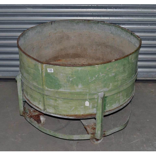 123 - Large industrial galvanised bowl - ideal for a planter