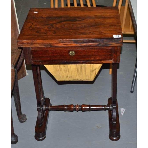 63 - Victorian Rosewood sewing and games table