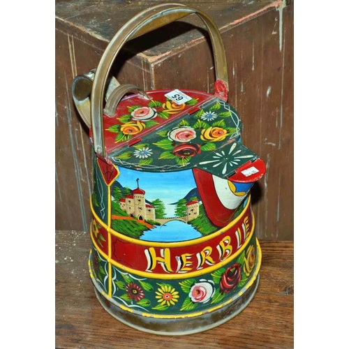 65 - Painted Bargeware copper water can