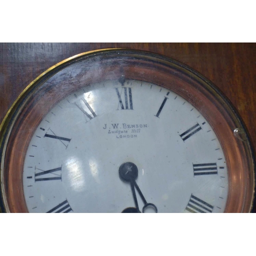 656 - A JW Benson mantle clock with pendulum