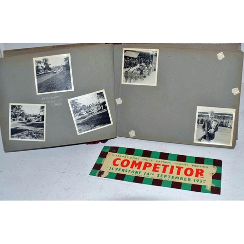 659 - An extensive album of 1950's Motor racing photos - Silverstone and Le Mans - Aston Martin & Lotus et... 