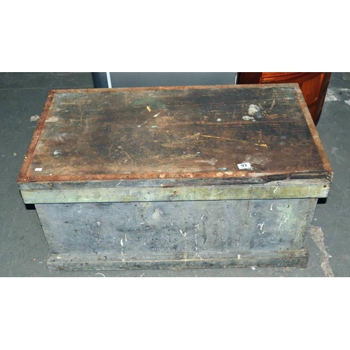 93 - Large wooden tool box and contents