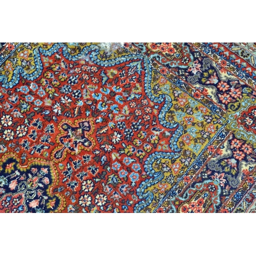 3 - A superb quality colourful Persian silk rug - approximately 5ft by 3ft