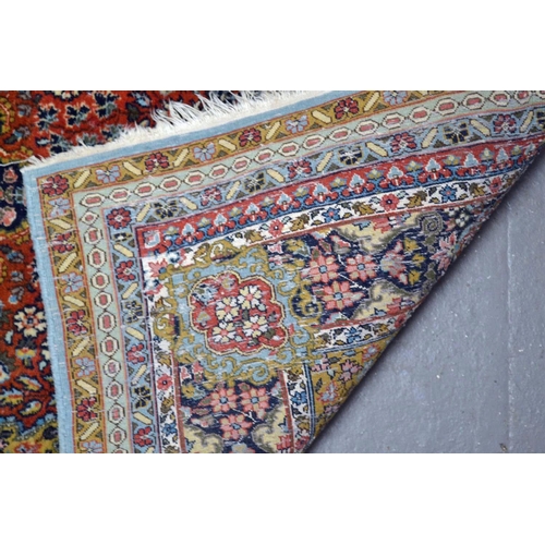 3 - A superb quality colourful Persian silk rug - approximately 5ft by 3ft