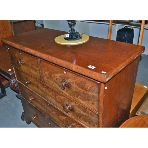 44 - Victorian Mahogany 2 over 3 chest of drawers