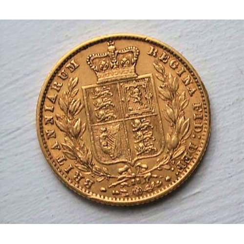 541 - A Victorian 1866 Shield Back 22ct gold full sovereign coin - die 28