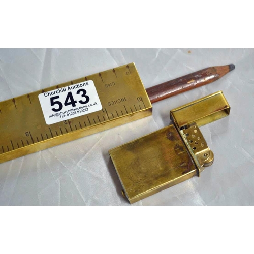 543 - An unusual vintage Japanese made novelty ruler, lighter and pencil case