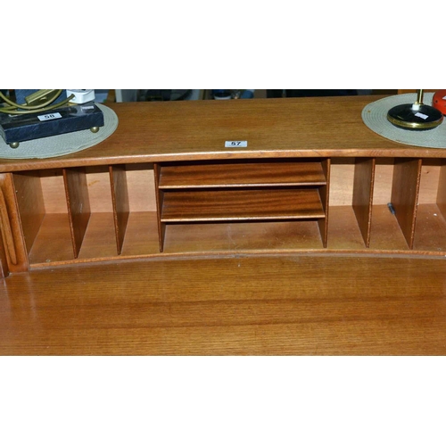 57 - A vintage retro teak desk by Beithcraft of Scotland