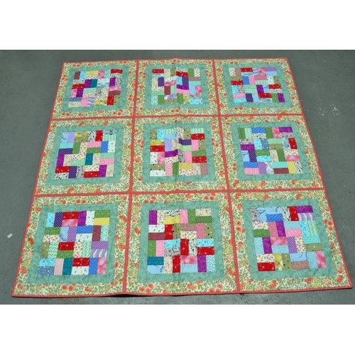 6 - A good quality patchwork quilt - signed and dated by the maker